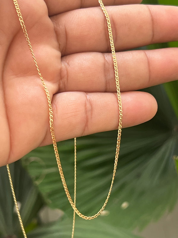 Cadena escalera plana 3.70g / 60cm / 1.8mm / Oro Amarillo 18K en Oro 18K