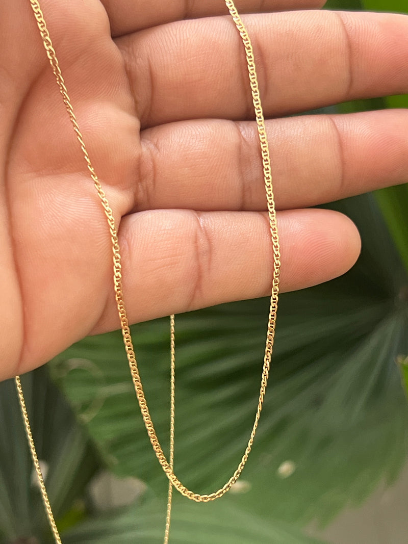 Cadena escalera plana 3.70g / 60cm / 1.8mm / Oro Amarillo 18K en Oro 18K