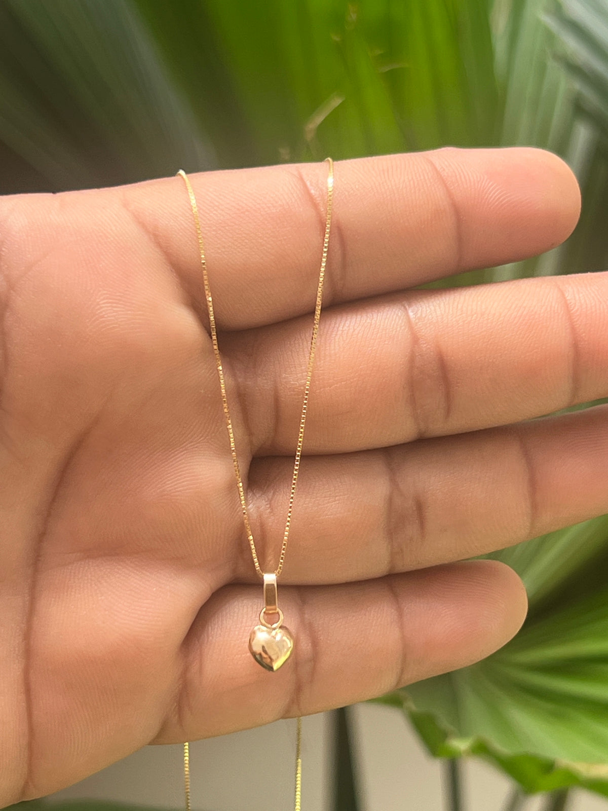 Cadena veneciana + dije corazón 1.7 g / 50cm / 1mm / Oro Amarillo 18K