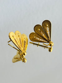 Aretes Abanico Calado Filigrana en Enchape en oro 24K — vista 2