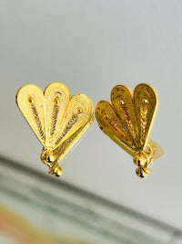 Aretes Abanico Calado Filigrana en Enchape en oro 24K — vista 3