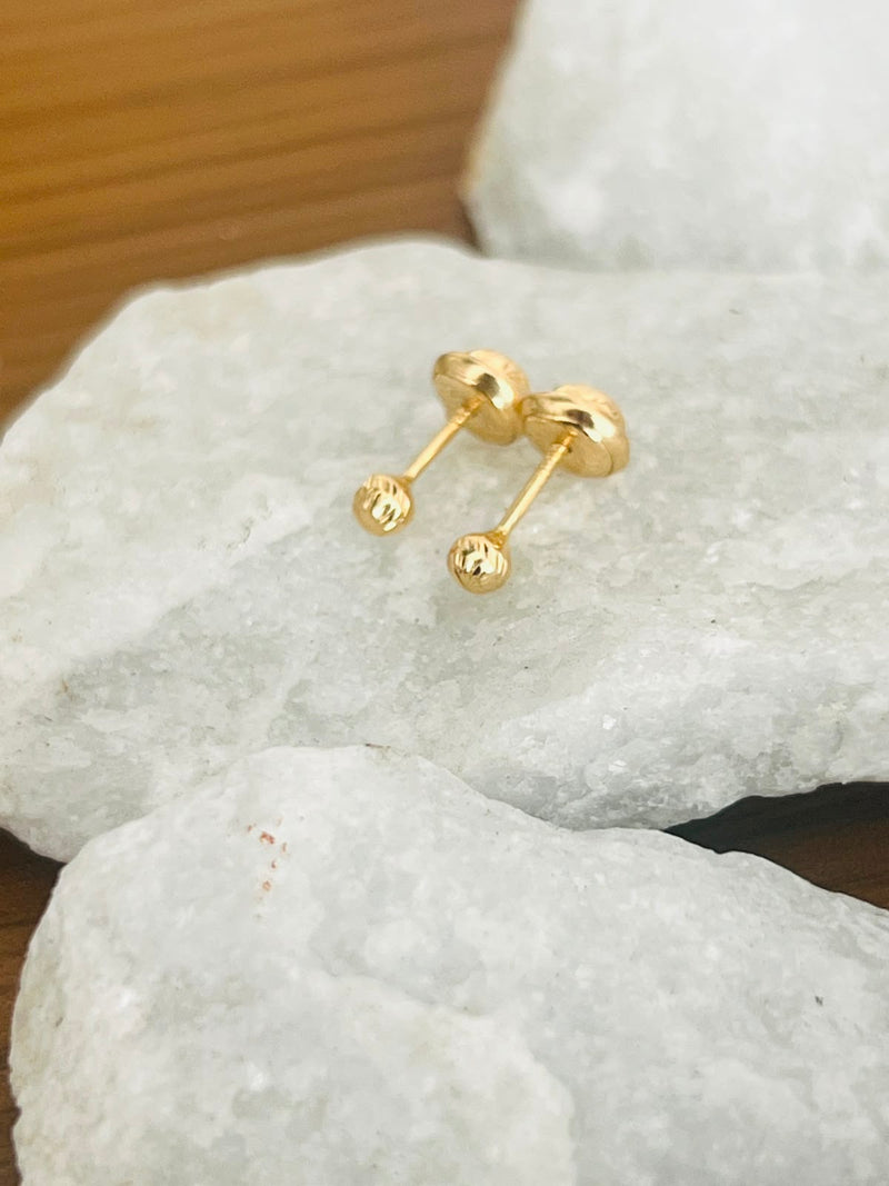 Topo Bola diamantado / 3mm / 0.55g / Oro Amarillo 18K en Oro 18K 