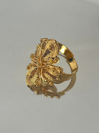 Arete Flor Colgante en oro 18K — vista 2