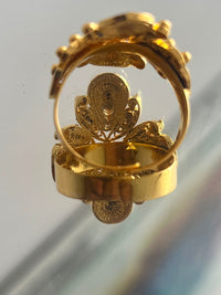 Arete Flor Colgante en oro 18K — vista 3