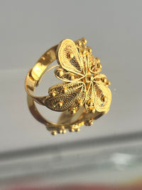 Arete Flor Colgante en oro 18K — vista 4