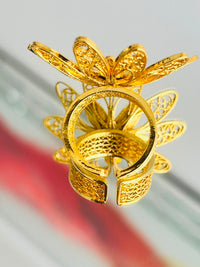 Anillo Flor de Hojas en oro 18K — vista 3