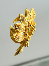 Anillo Filigrana Flor y Hojas en oro 18K — vista 3
