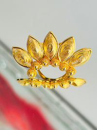 Anillo Filigrana Flor y Hojas en oro 18K — vista 1