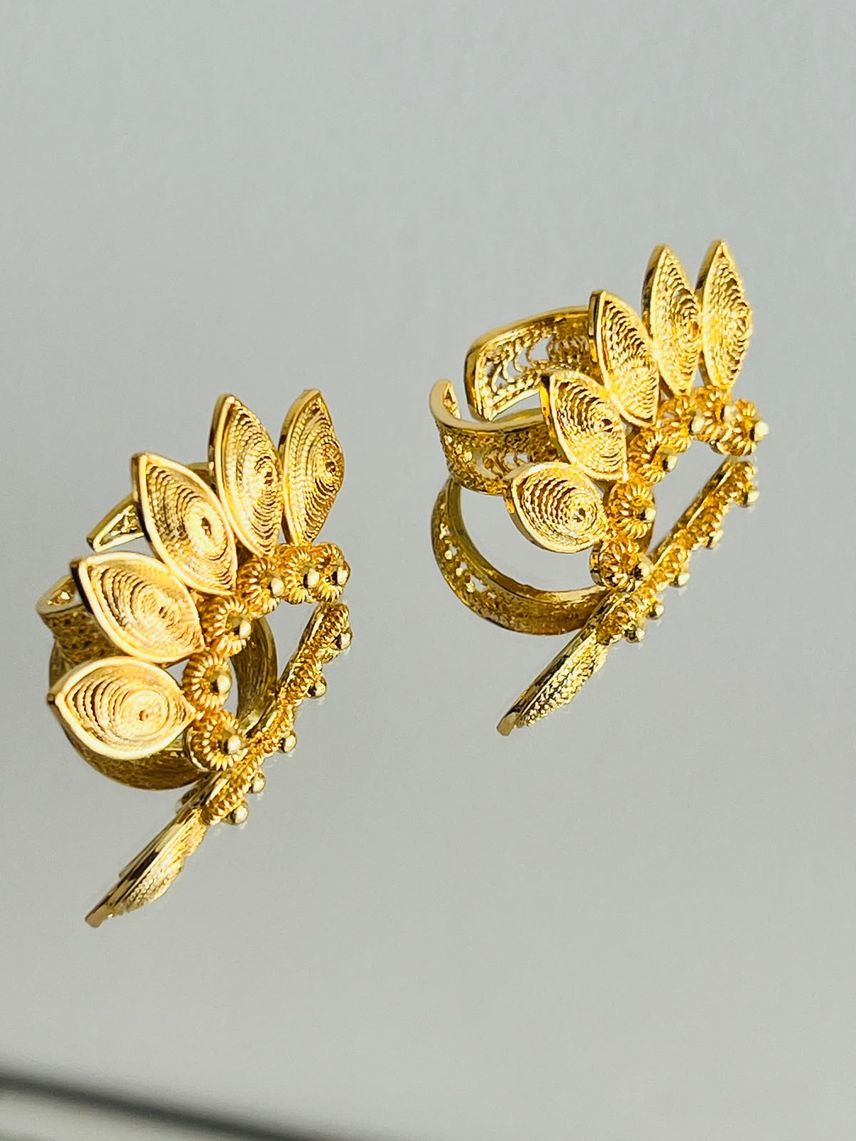 Anillo Filigrana Flor y Hojas