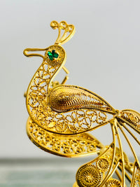 Arete Pavo Real Piedra Verde en oro 18K — vista 1