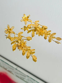 Aretes Rama con Flores en oro 18K — vista 1