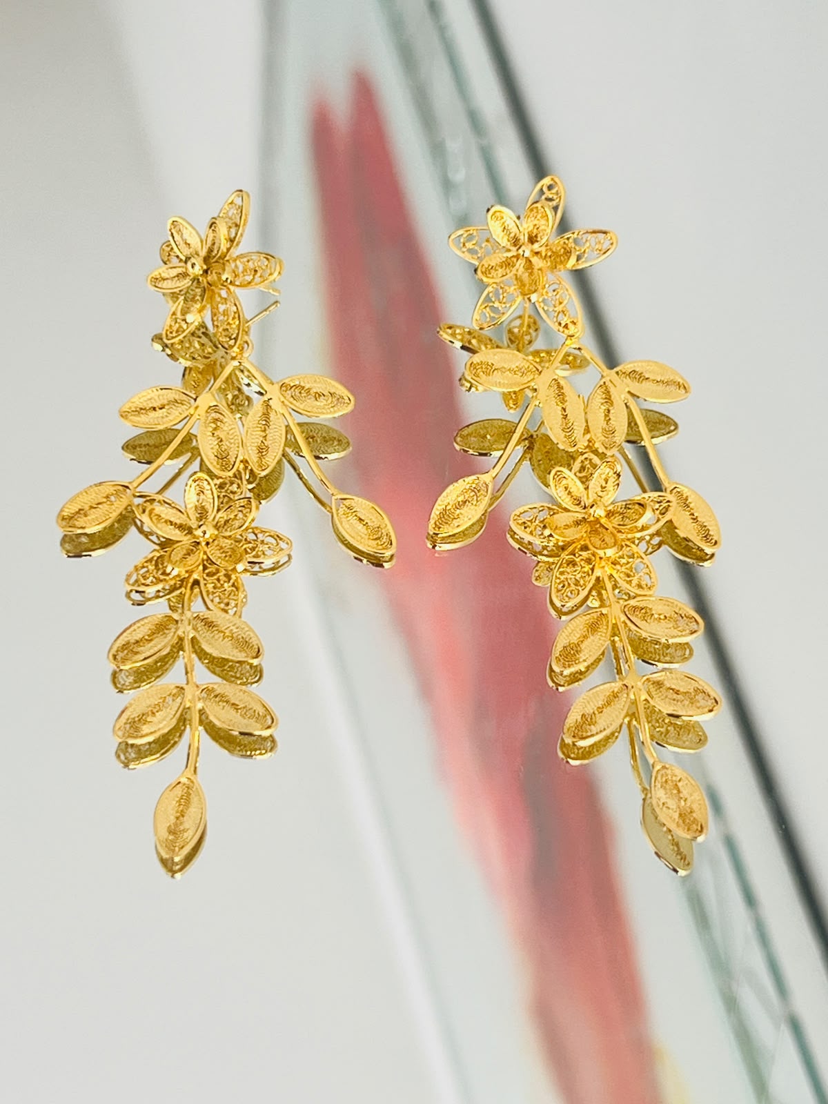 Aretes Rama con Flores