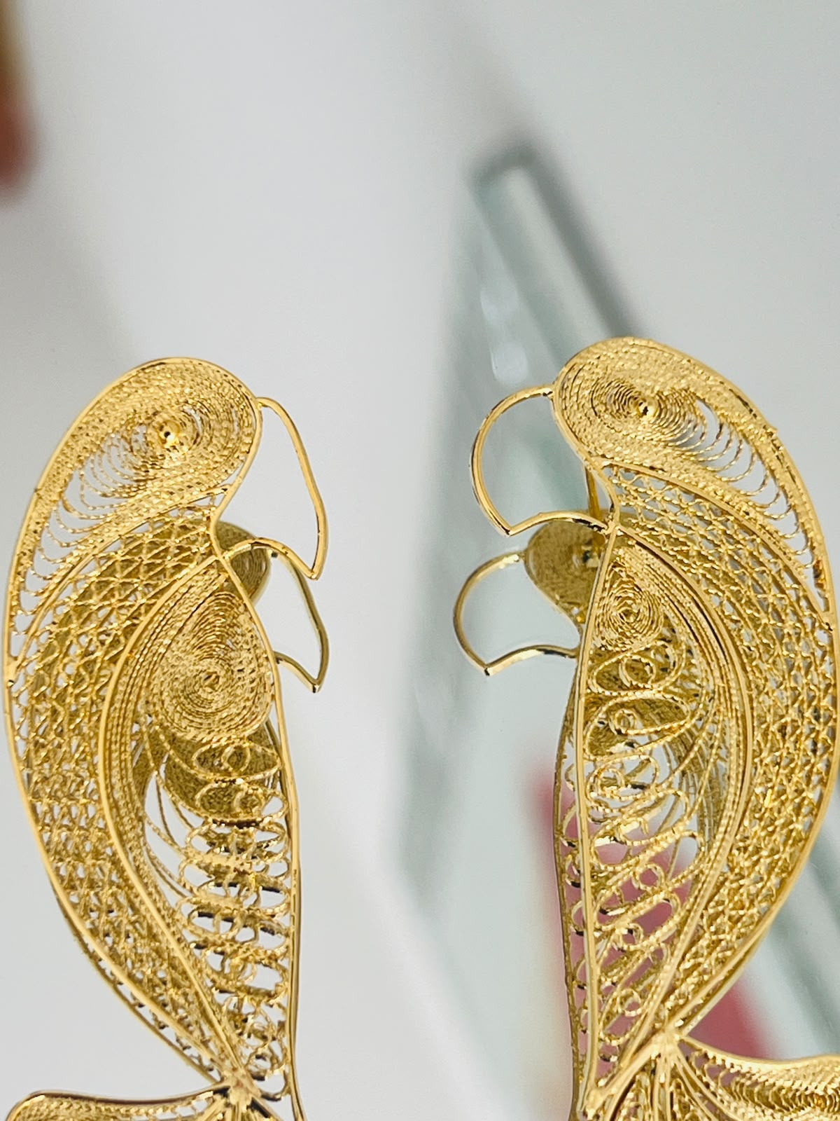 Aretes Ave Cola Abanico