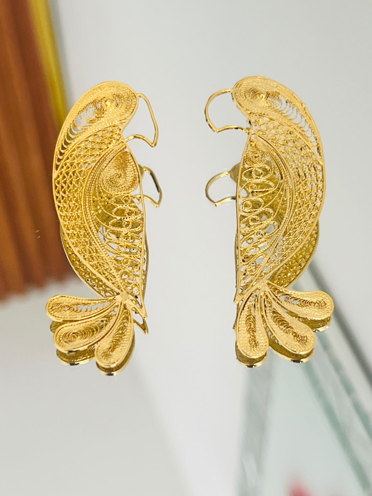 Aretes Ave Cola Abanico