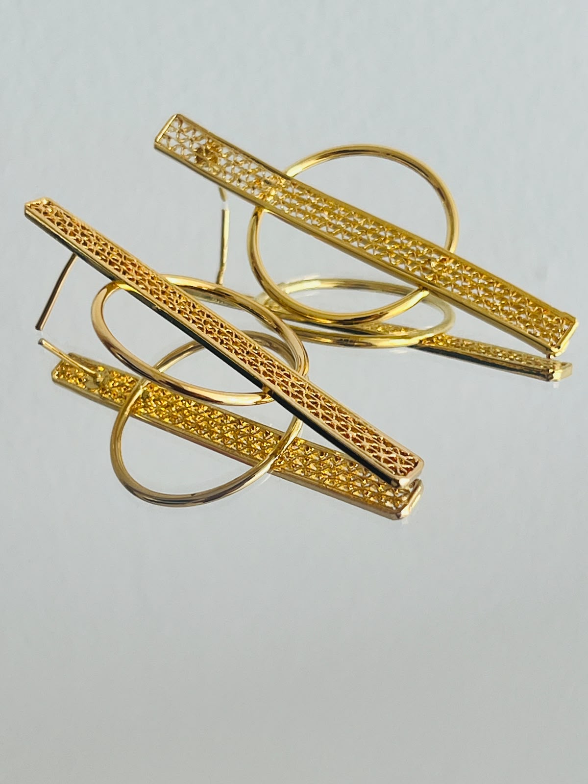 Aretes Barra y Aro Filigrana