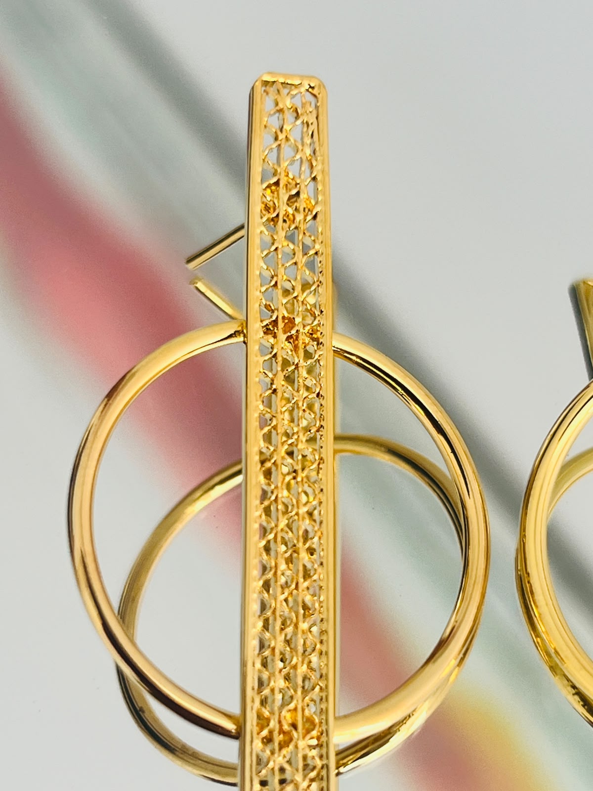 Aretes Barra y Aro Filigrana