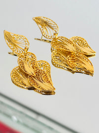 Aretes Hoja Grande en oro 18K — vista 1