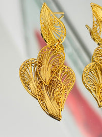 Aretes Hoja Grande en oro 18K — vista 4